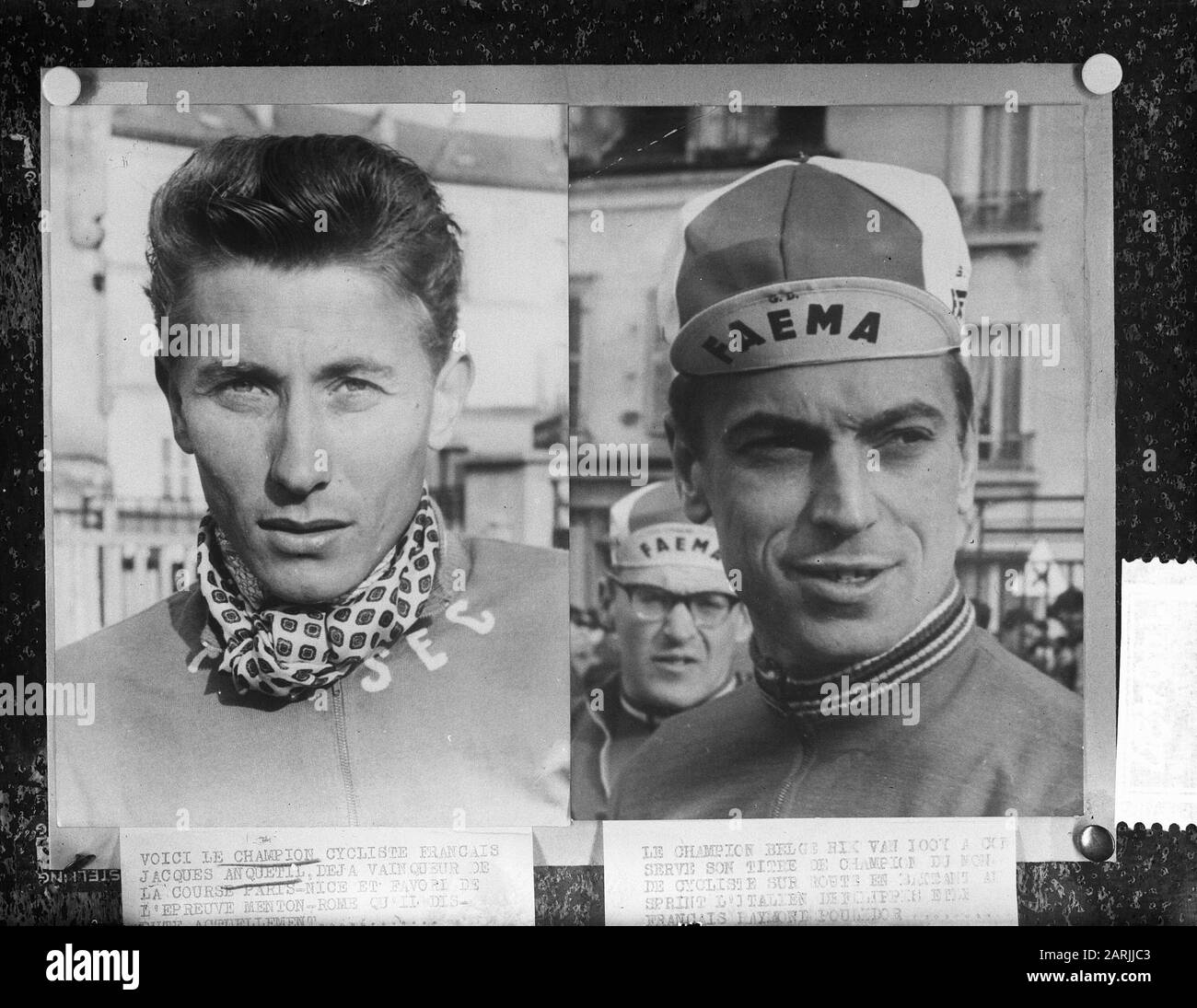 Tour de France 1962 (Jacques Anquetil, Rik van Looy) Date: June 20, 1962 Personal name: Jacques Anquetil, Looy, Rik van Stock Photo