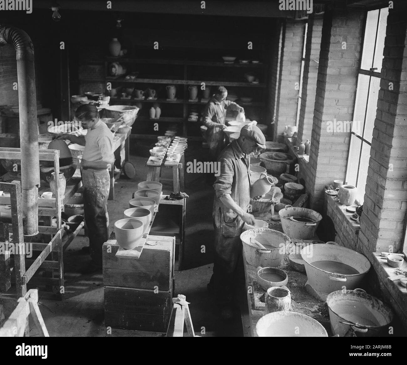 Pottery Factory Groeneveldt in Voorschoten (Netherlands). 21 October 1946; Stock Photo
