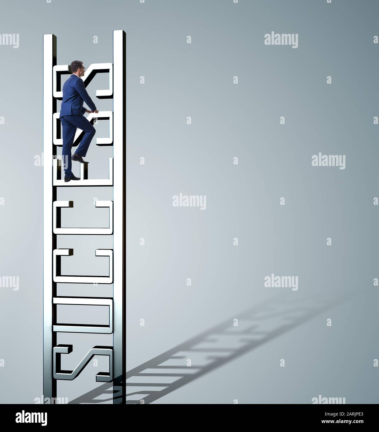 The businessman climbing the career ladder of success Stock Photo - Alamy