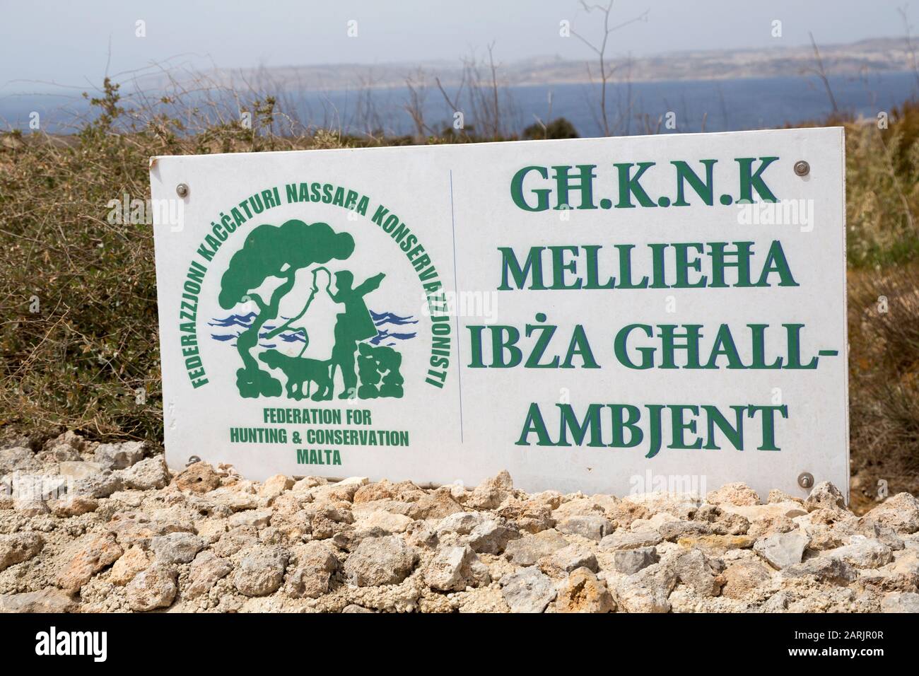 Hunting federation sign, Marfa Ridge, Malta Stock Photo Alamy