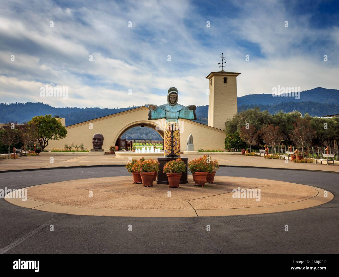 Napa, California, United States of America - January 12, 2016 : The entrance to the Robert Mondavi Winery in Napa, California Stock Photo
