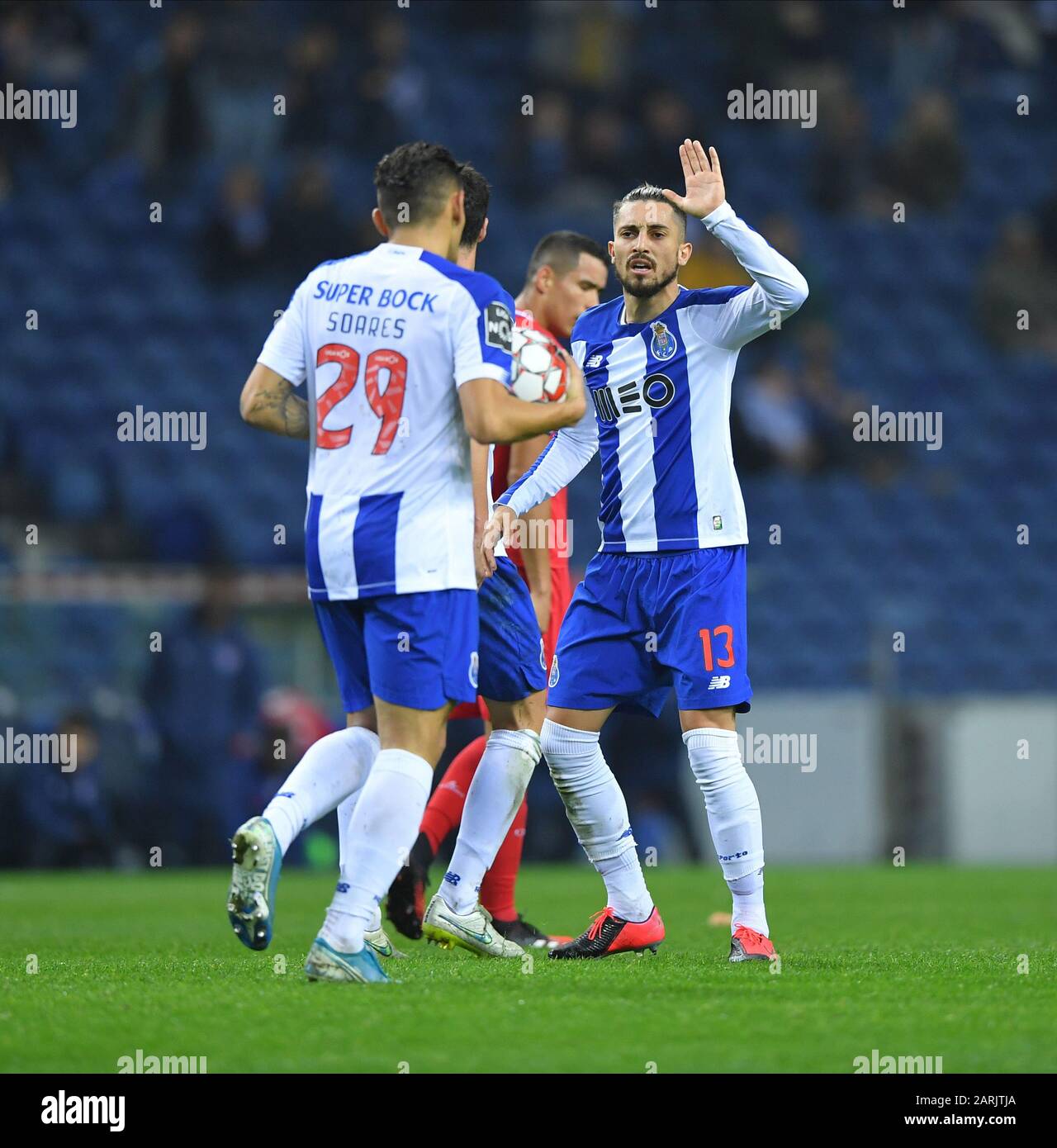 Porto Portugal 28th Jan 2020 28th January 2020 Dragao Stadium Porto Portugal Portuguese Championship 2019 2020 Fc Porto Versus Gil Vicente Alex Telles Of Fc Porto Celebrates Scored Goal By Ivan Marcano In