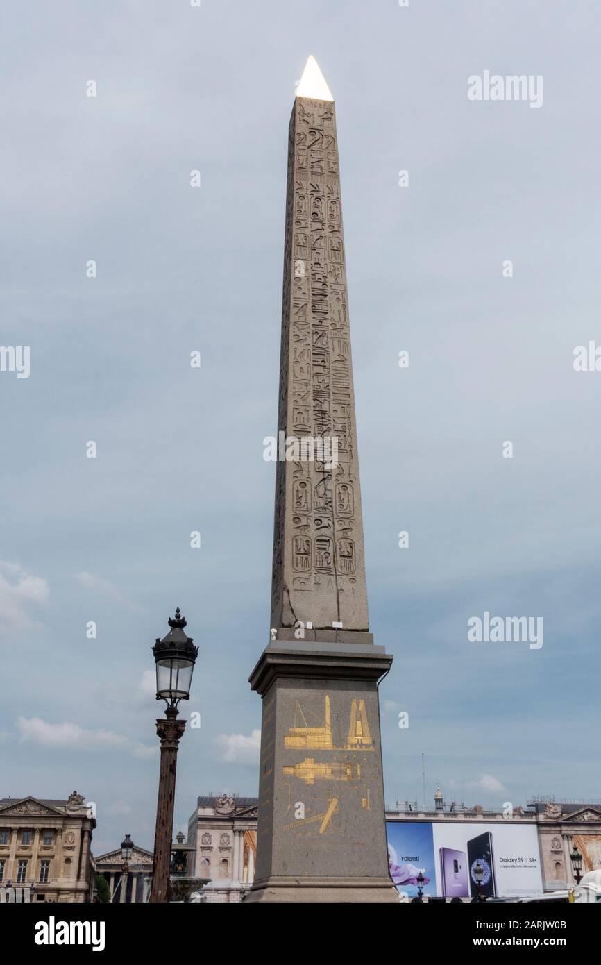 Obélisque de Louxor on Place de la Concorde, Tuileries Quarter, Paris, France Stock Photo