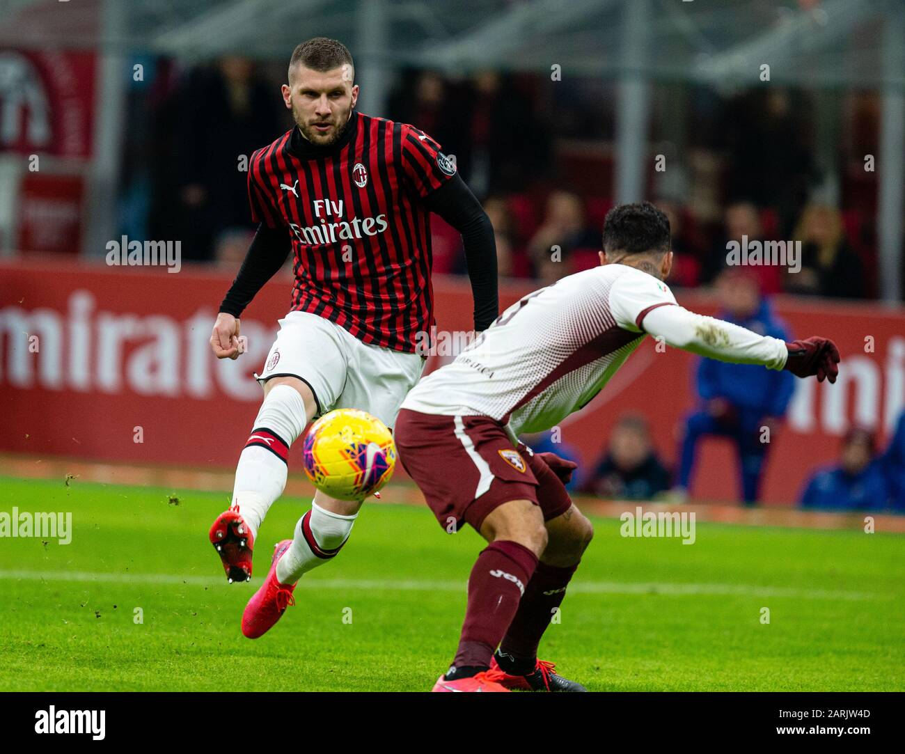 Milan, Italy, 28 Jan 2020, ante rebic (milan) during AC Milan vs Torino -  Italian TIM Cup Championship - Credit: LPS/Francesco Scaccianoce/Alamy Live  News Stock Photo - Alamy