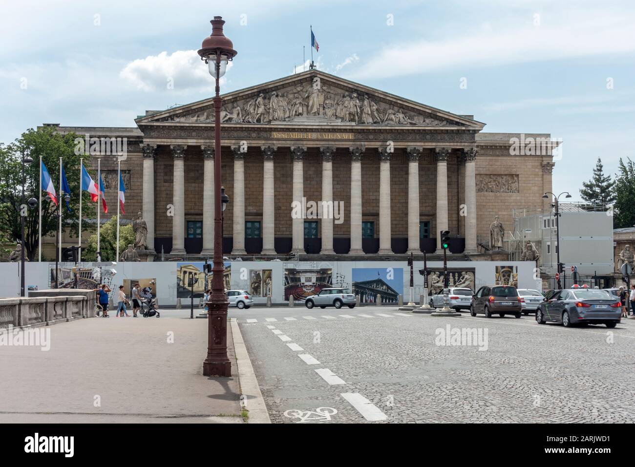 Assemblée Nationale Palais-Bourbon (National Assembly) viewed from Pont De la Concorde, Paris, France Stock Photo