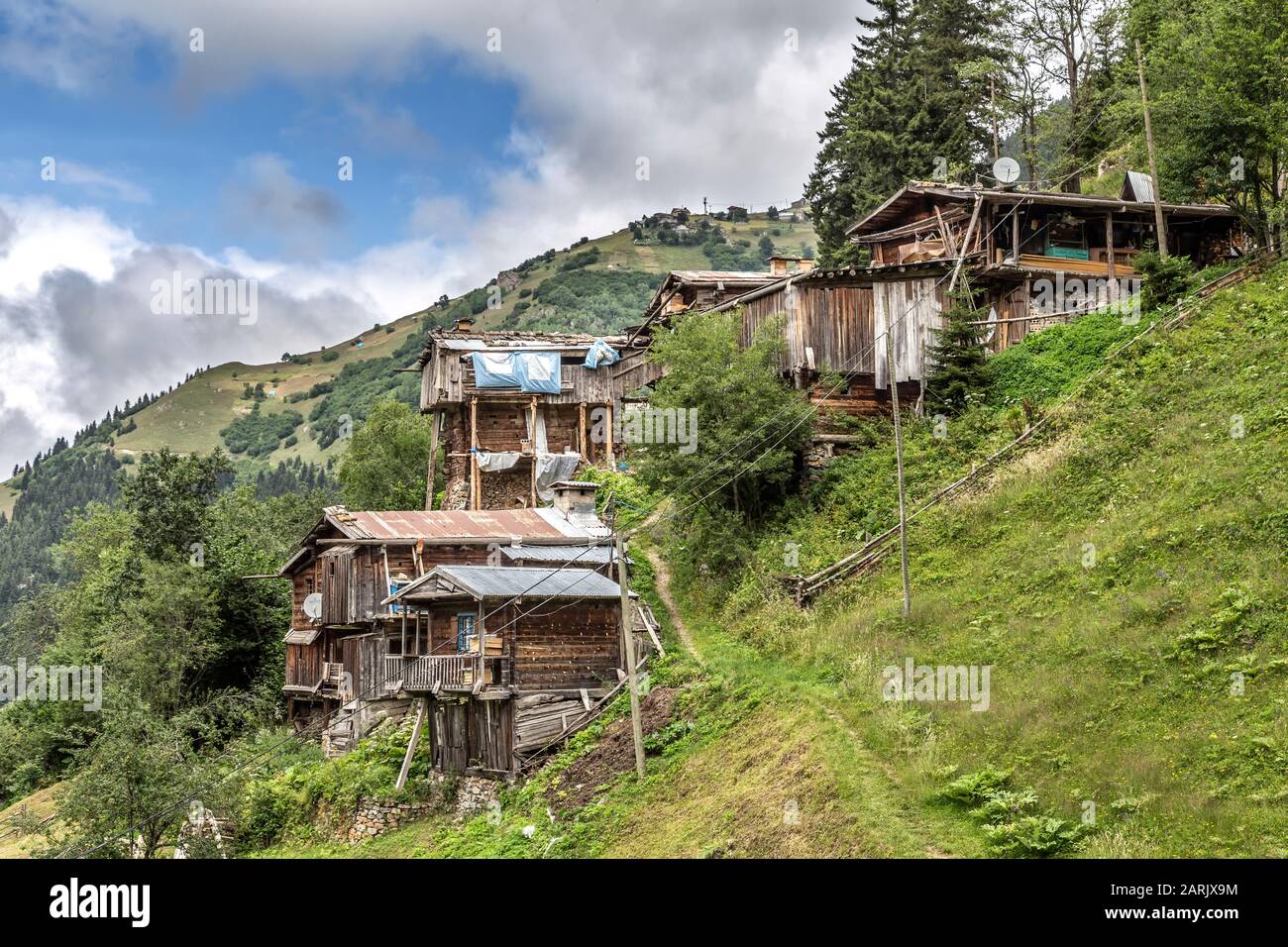 Petran is a mountain village located in Rize İkizdere district at an altitude of 1352 m. Stock Photo