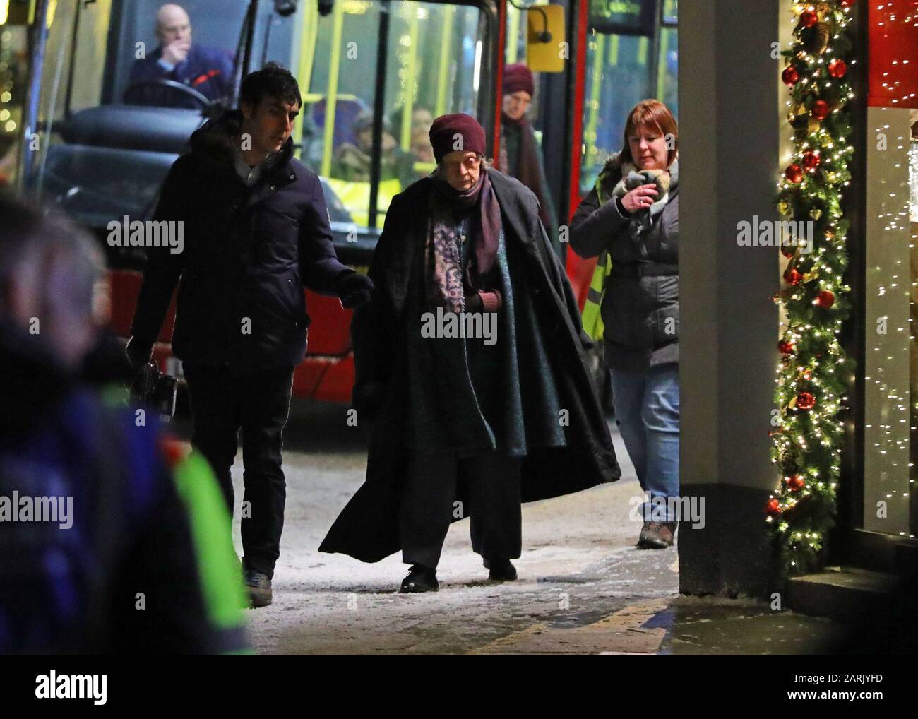 Dame Maggie Smith on set of the film A Boy Called Christmas in London. Stock Photo