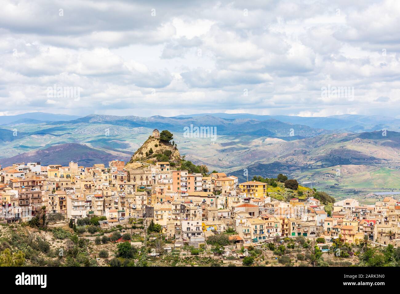 Italy, Sicily, Enna Province, Centuripe.  The ancient town of Centuripe in eastern Sicily. The town is pre-Roman, dating back to the 5th century BC. Stock Photo