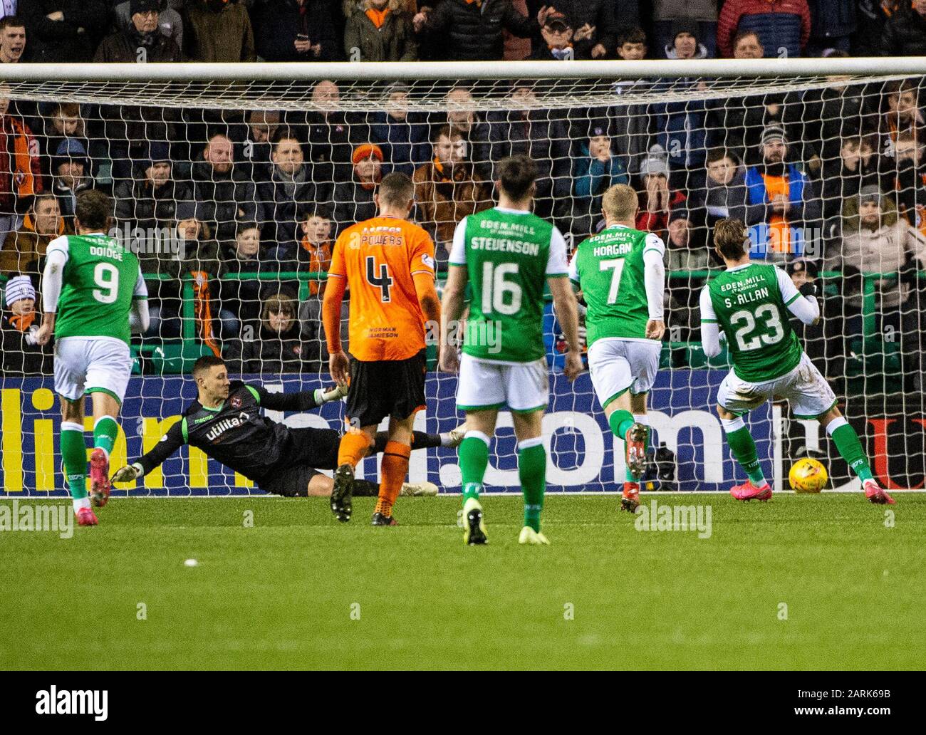 images Hibs V Dundee United Score https www alamy com edinburgh uk 28th jan 2020 scottish cup 4th round replay hibernian v dundee utd easter road stadium edinburgh midlothian uk 28th jan 2020 pic shows hibs midfielder scott allan scores the equaliser from the penalty spot tduring the 1st half as hibs play host to dundee utd in the scottish cup 4th round replay at easter road stadium edinburgh credit ian jacobsalamy live news image341556135 html