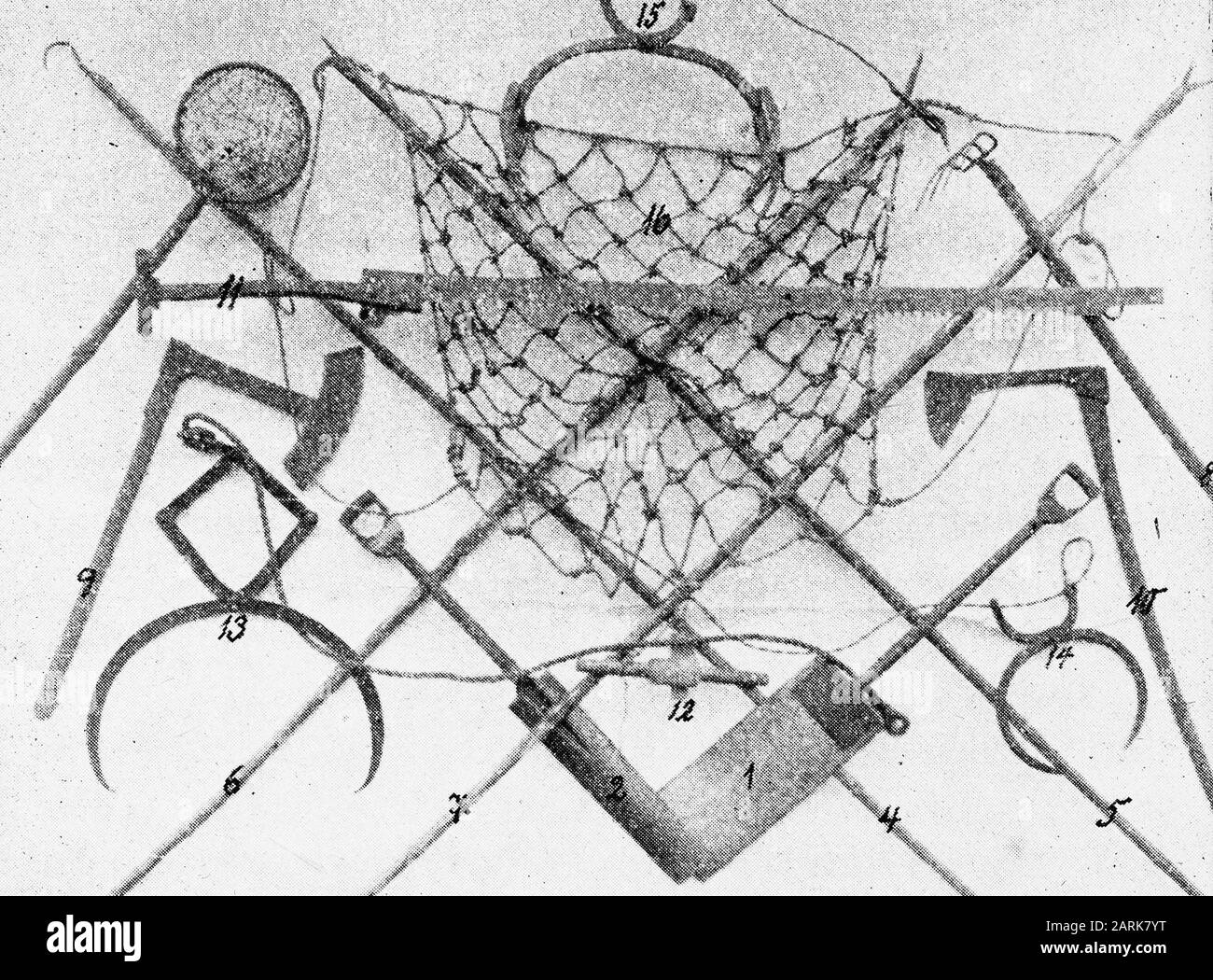 tools aquatic plant control Date undated Keywords freshwater fisheries Stock Photo Alamy