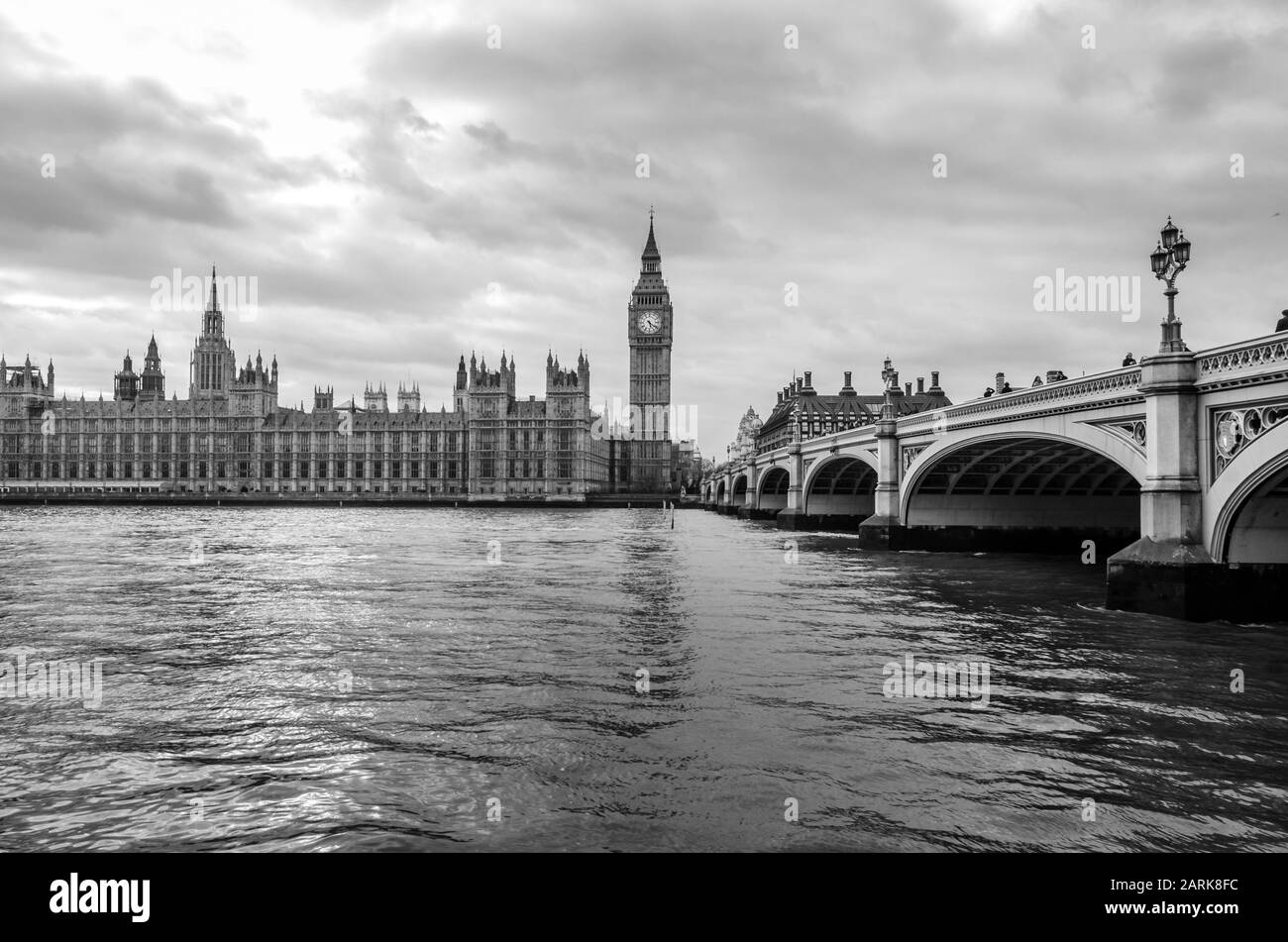 Westminster House of Parliament and the Big Ben, London Stock Photo