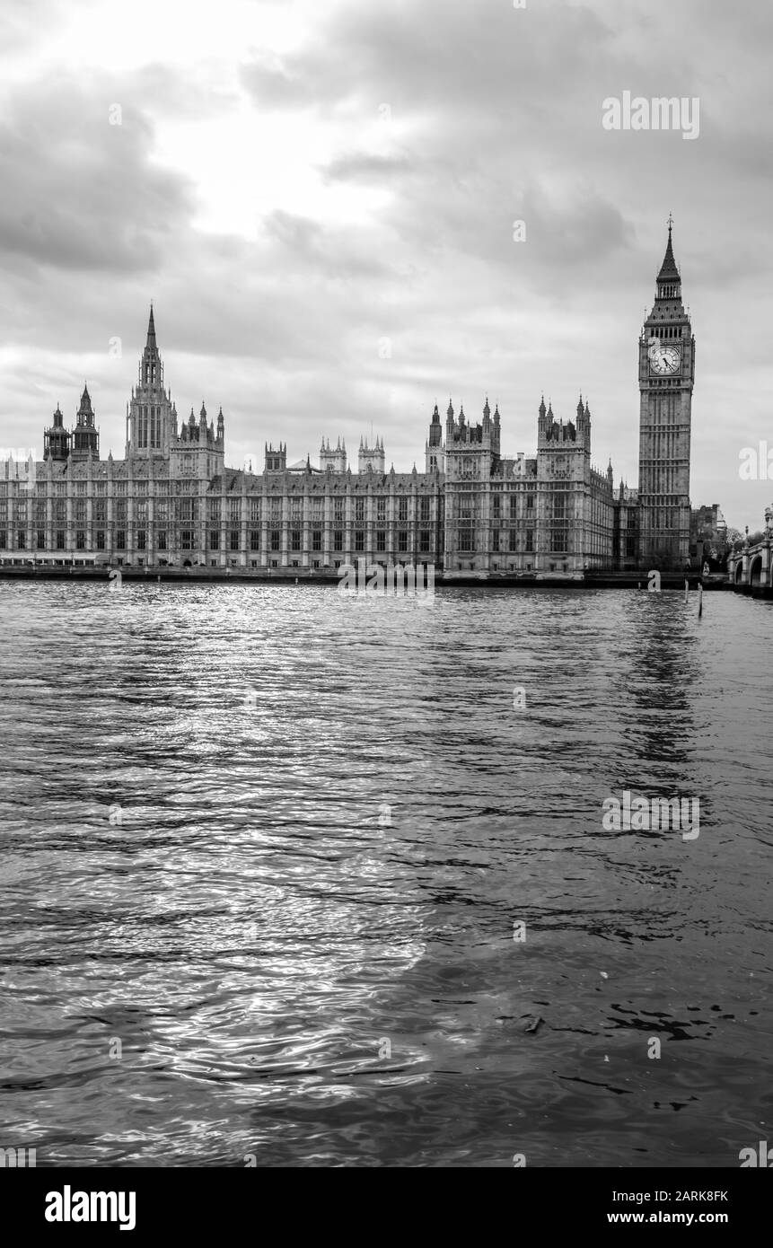Westminster House of Parliament and the Big Ben, London Stock Photo