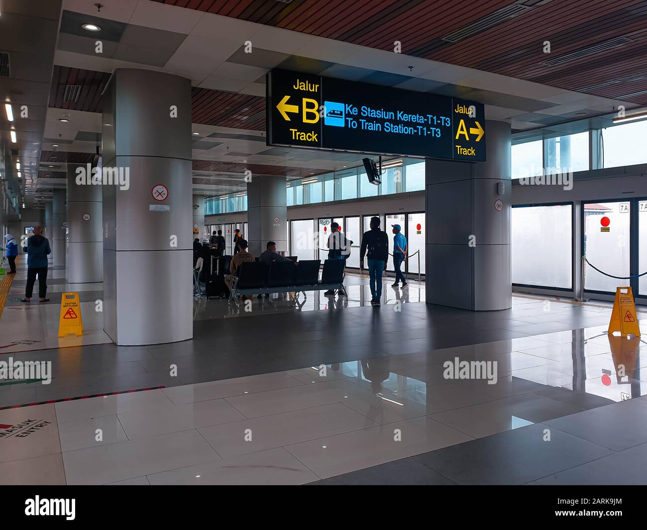 Soekarno-Hatta International Airport Skytrain Shelter (Terminal Connector) Stock Photo