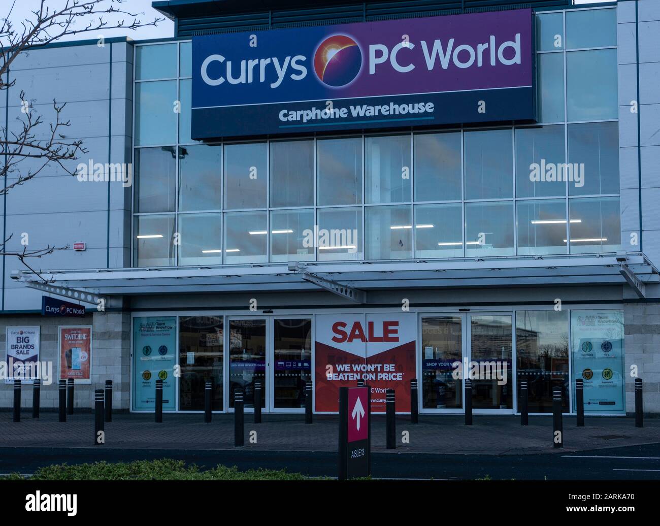 The Currys, PC World store in the Liffey Valley Retail Park in West Dublin. Stock Photo