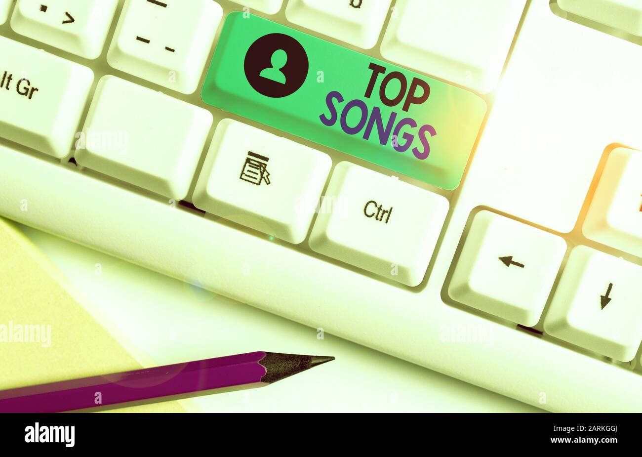 Writing Note Showing Top Songs Business Concept For Recorded Song