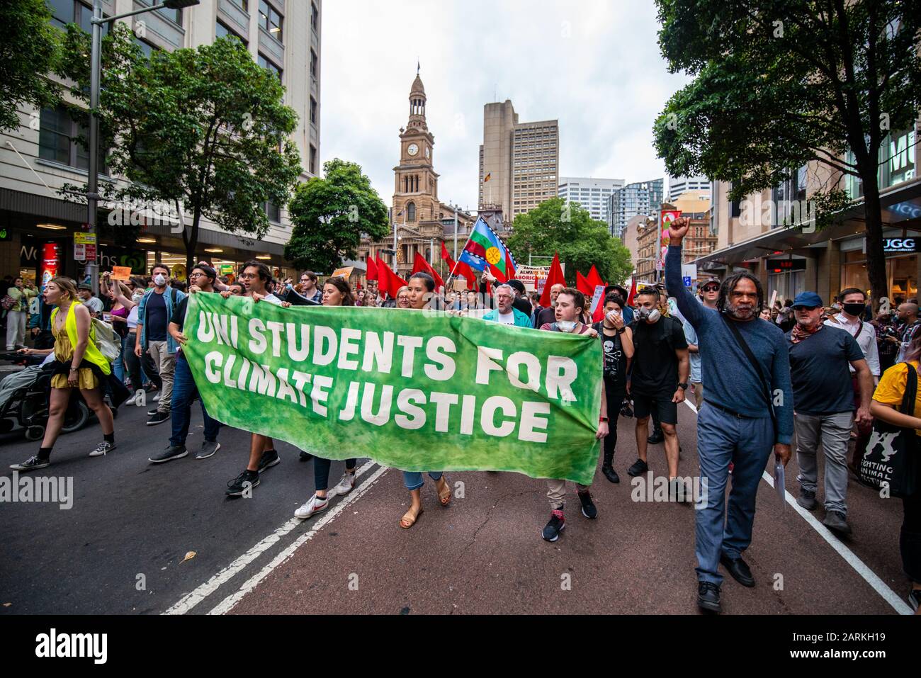 Sydney, Australia - January 10, 2020 - Around 40000 Australians gather in climate change protest demanding urgent action from Government on climate p Stock Photo