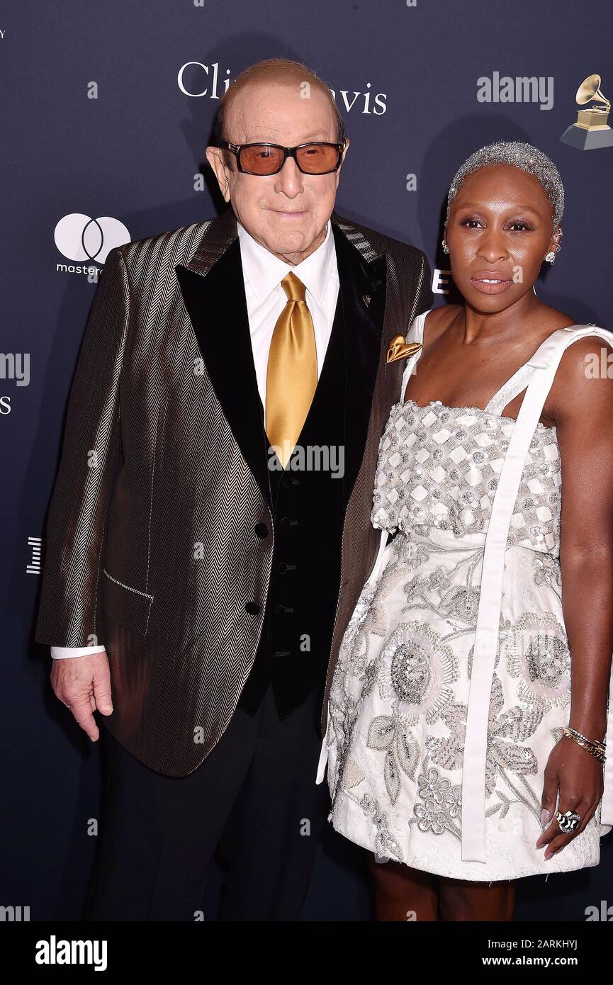 BEVERLY HILLS, CA JANUARY 25 Clive Davis, Cynthia Erivo attends the