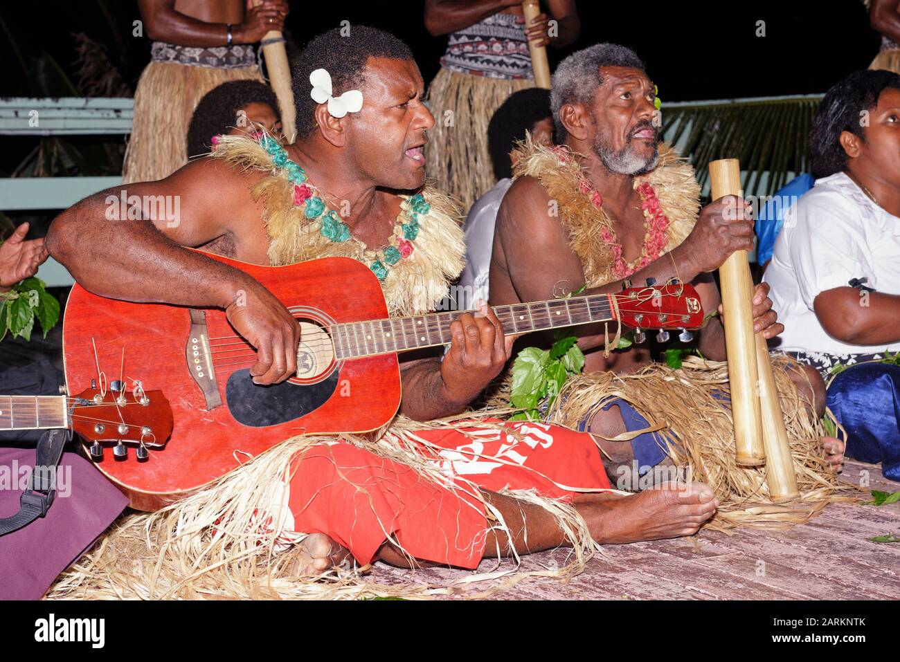 Kava ceremony, Wayaseva island; Yasawa Island group; Fiji; South Pacific islands; Pacific; Stock Photo