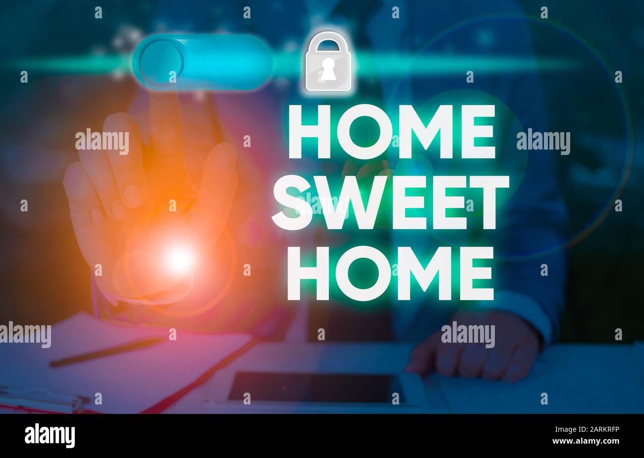 Writing note showing Home Sweet Home. Business concept for In house ...