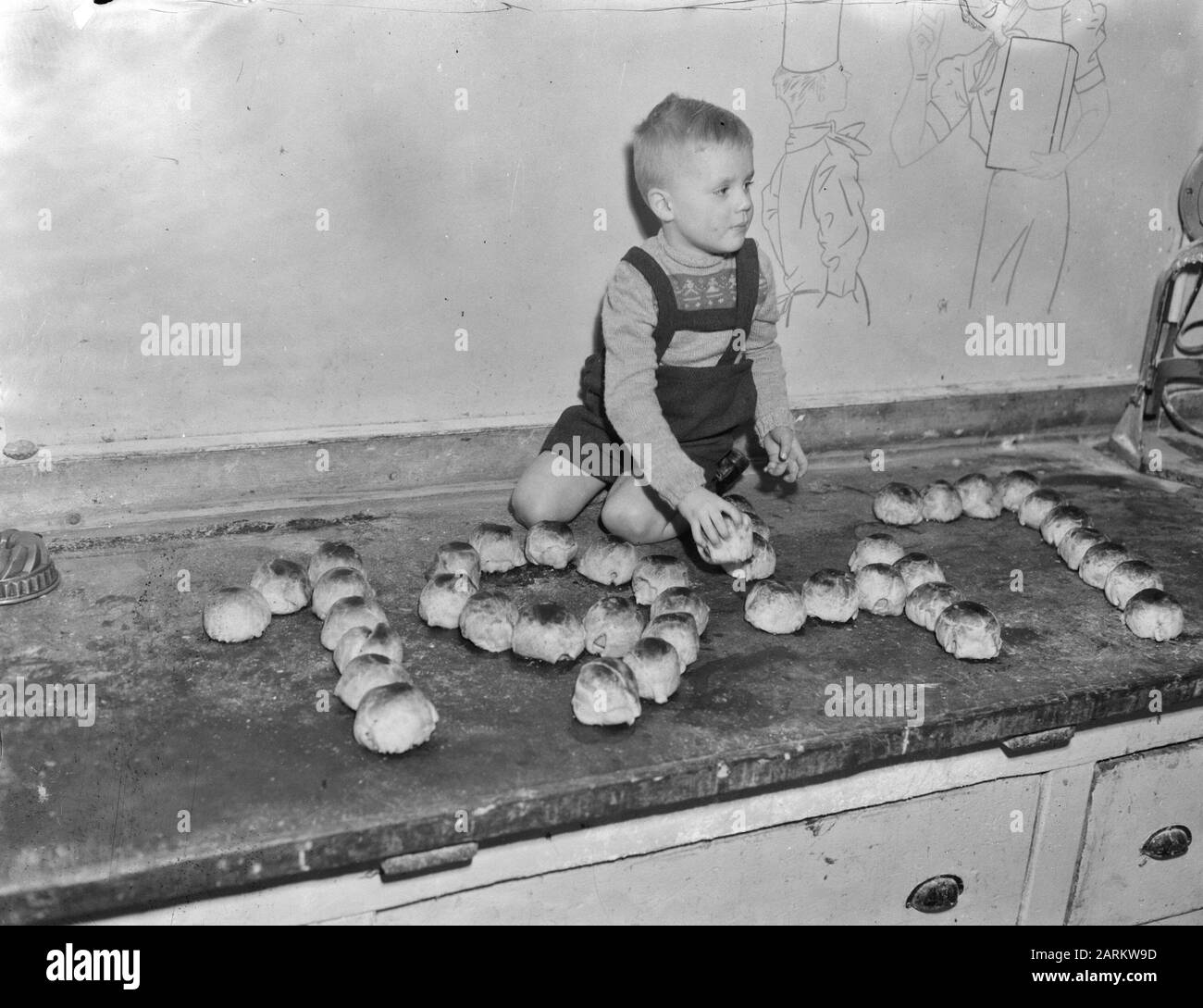 Happy New Year 1947 Date: 30 December 1946 Keywords: children, New Year Stock Photo