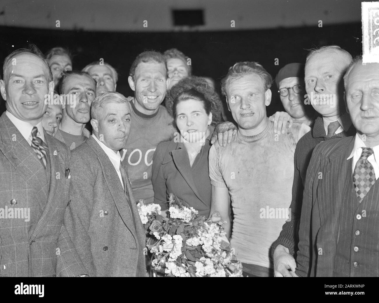 Tour of the Netherlands, Winner Henk Lakemna (right), with wife. Left