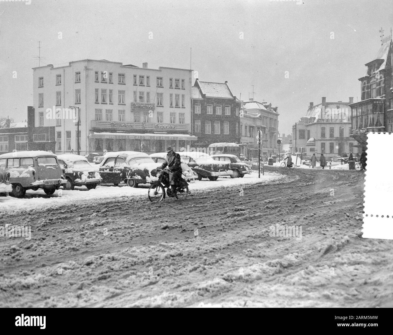 Heavy snowfall in Eindhoven Date: February 20, 1957 Location: Eindhoven Keywords: snowfall Stock Photo