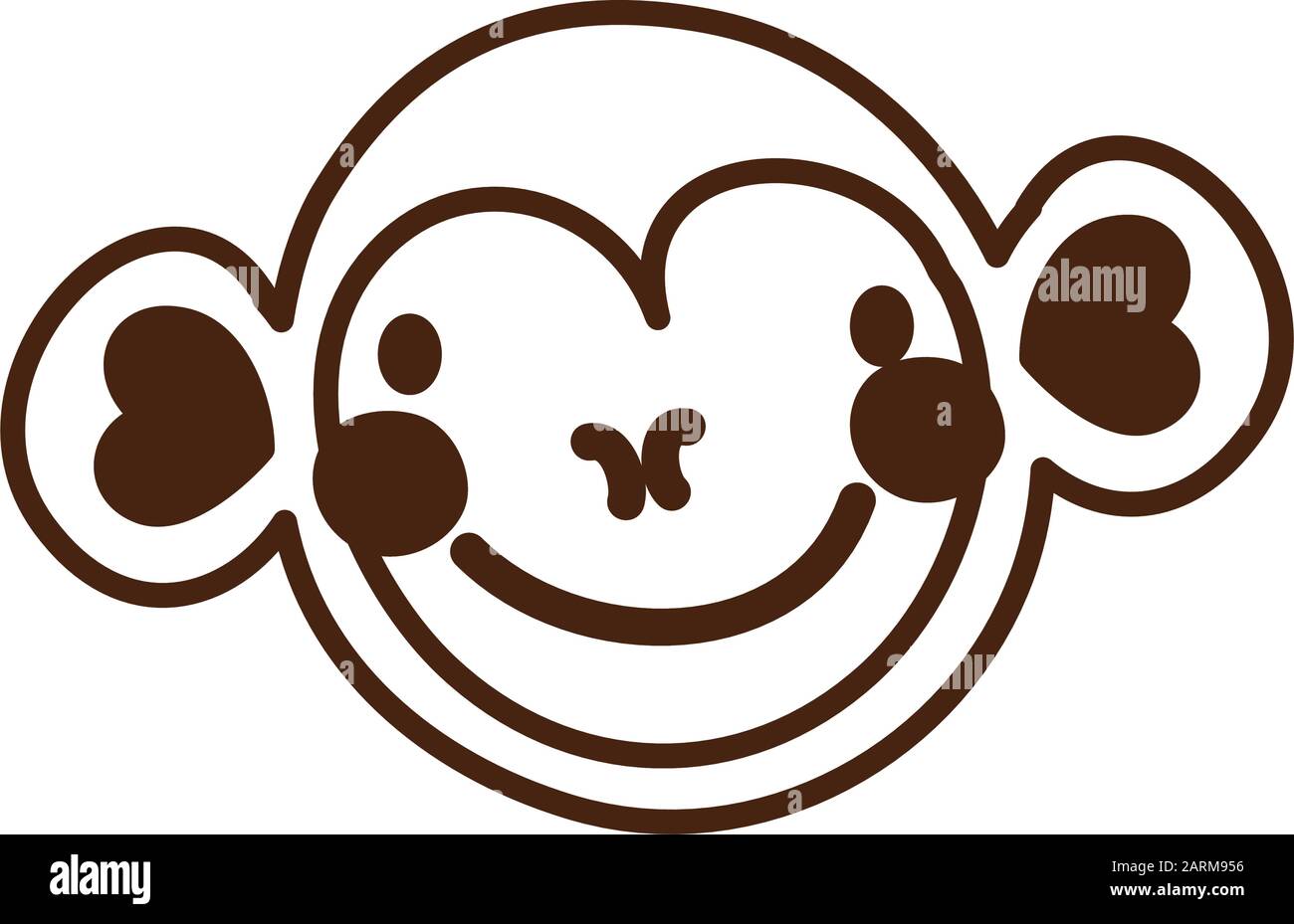 cute monkey wild animal character icon Stock Vector Image & Art - Alamy