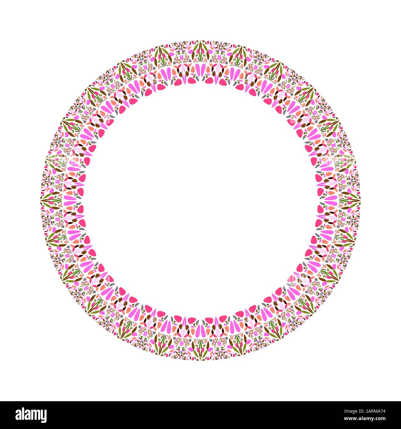 Abstract geometrical floral circular frame - round vector element from ...