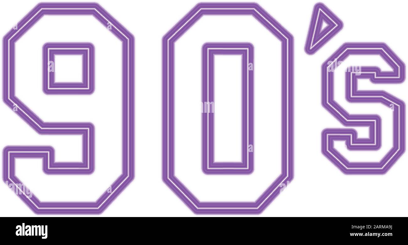 nineties sign retro style neon light Stock Vector Image & Art - Alamy