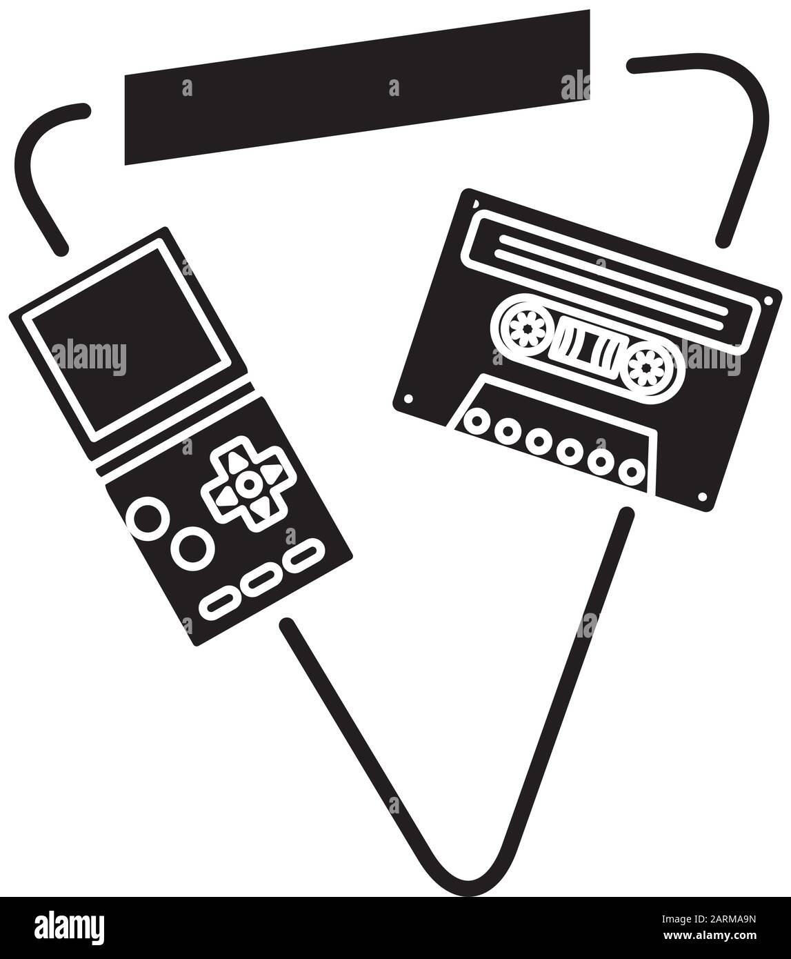 video game handle with cassette style Stock Vector Image & Art