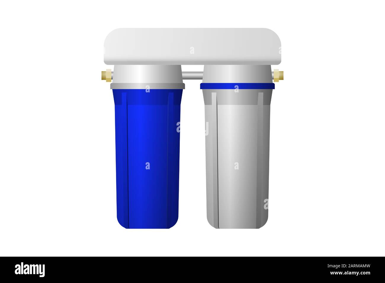 Filter for drinking water purification. Two blocks. Vector illustration