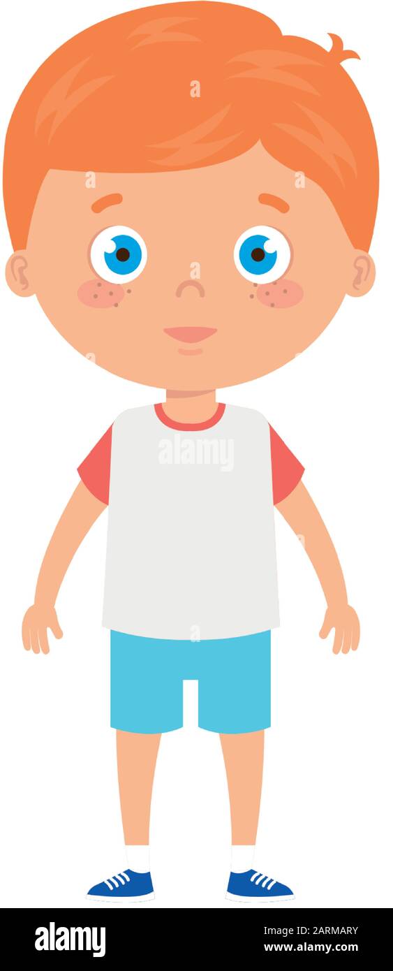 Cute Little Boy With Blonde Hair Avatar Character Stock Vector Art