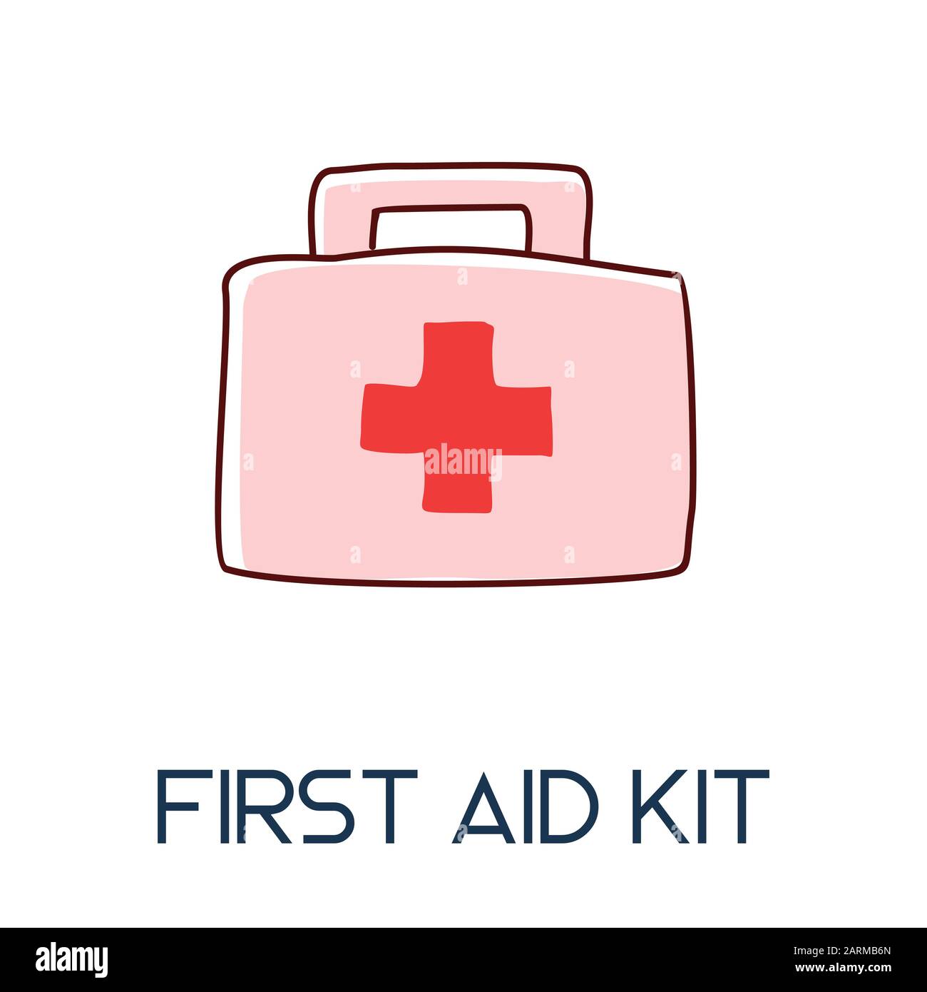 first aid kit case long shadow flat style medic icon illustration Stock ...