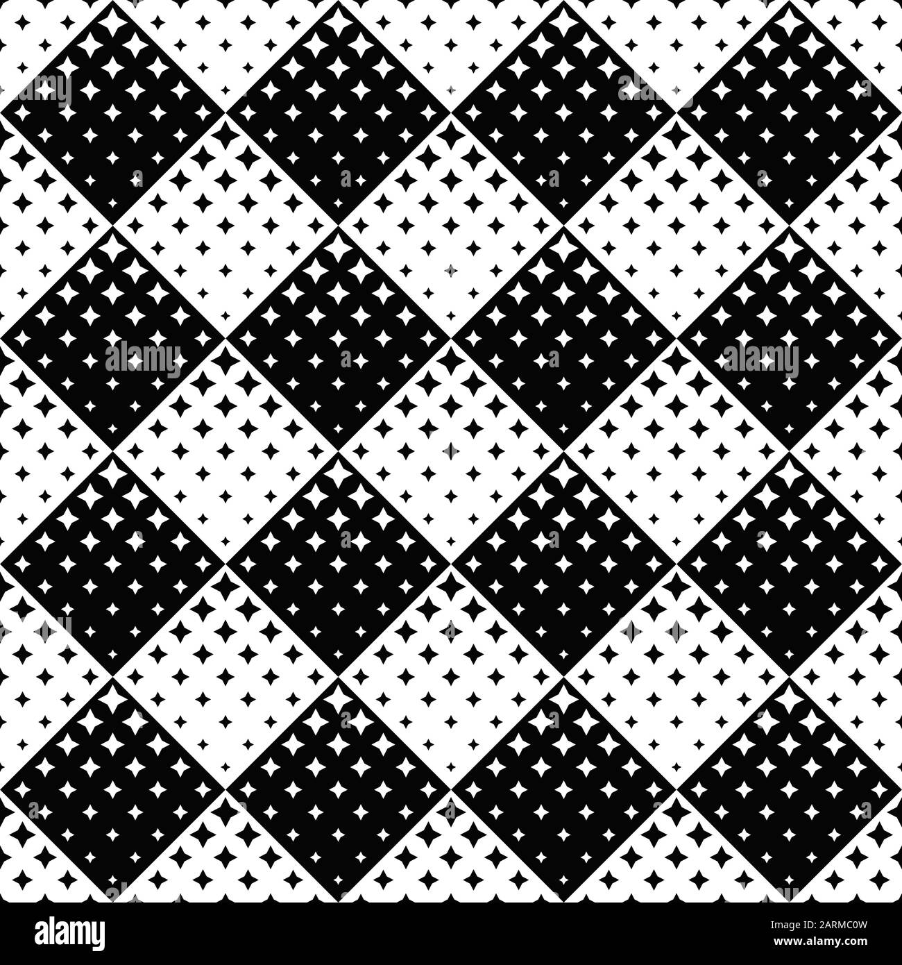 Seamless star pattern background - geometrical monochrome abstract ...