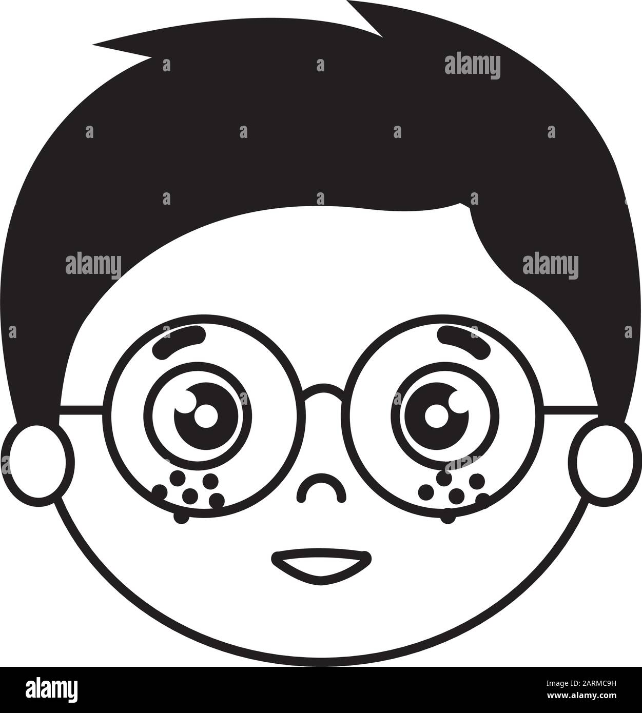 head of cute little boy avatar character Stock Vector Image & Art - Alamy