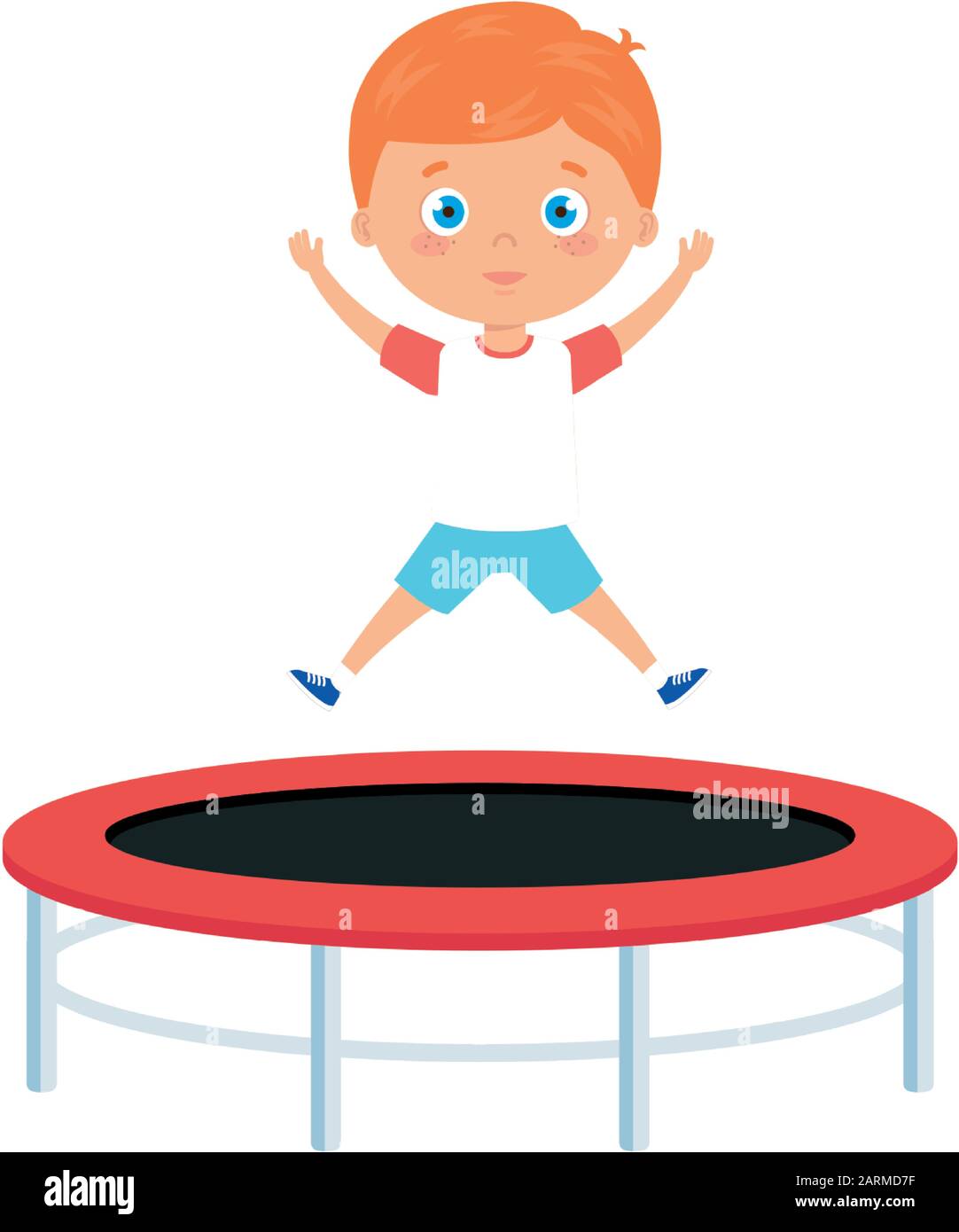 forbedre ulv Adskille cute little boy in trampoline jump game Stock Vector Image & Art - Alamy