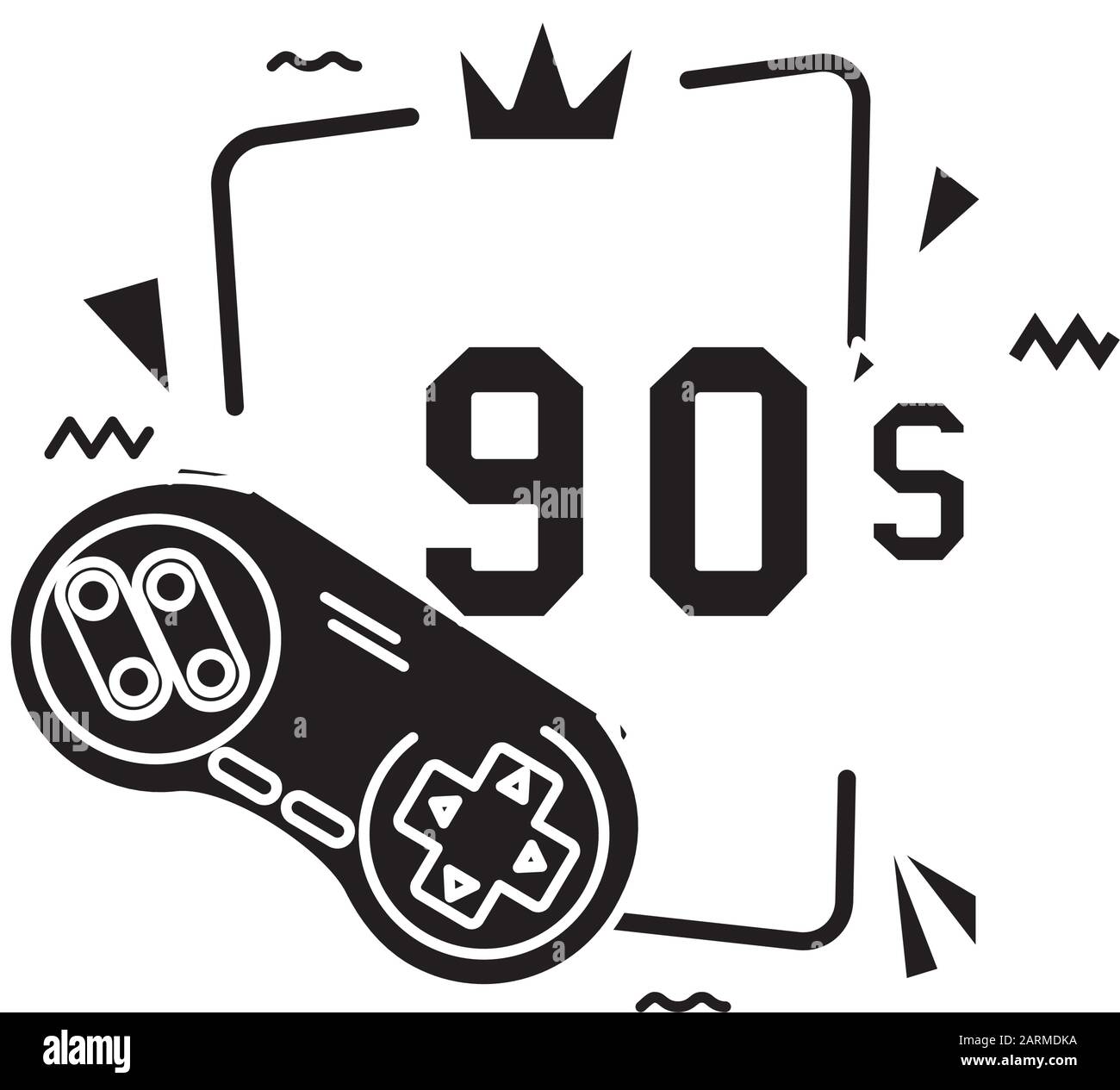 control game nineties style isolated icon Stock Vector Image & Art - Alamy