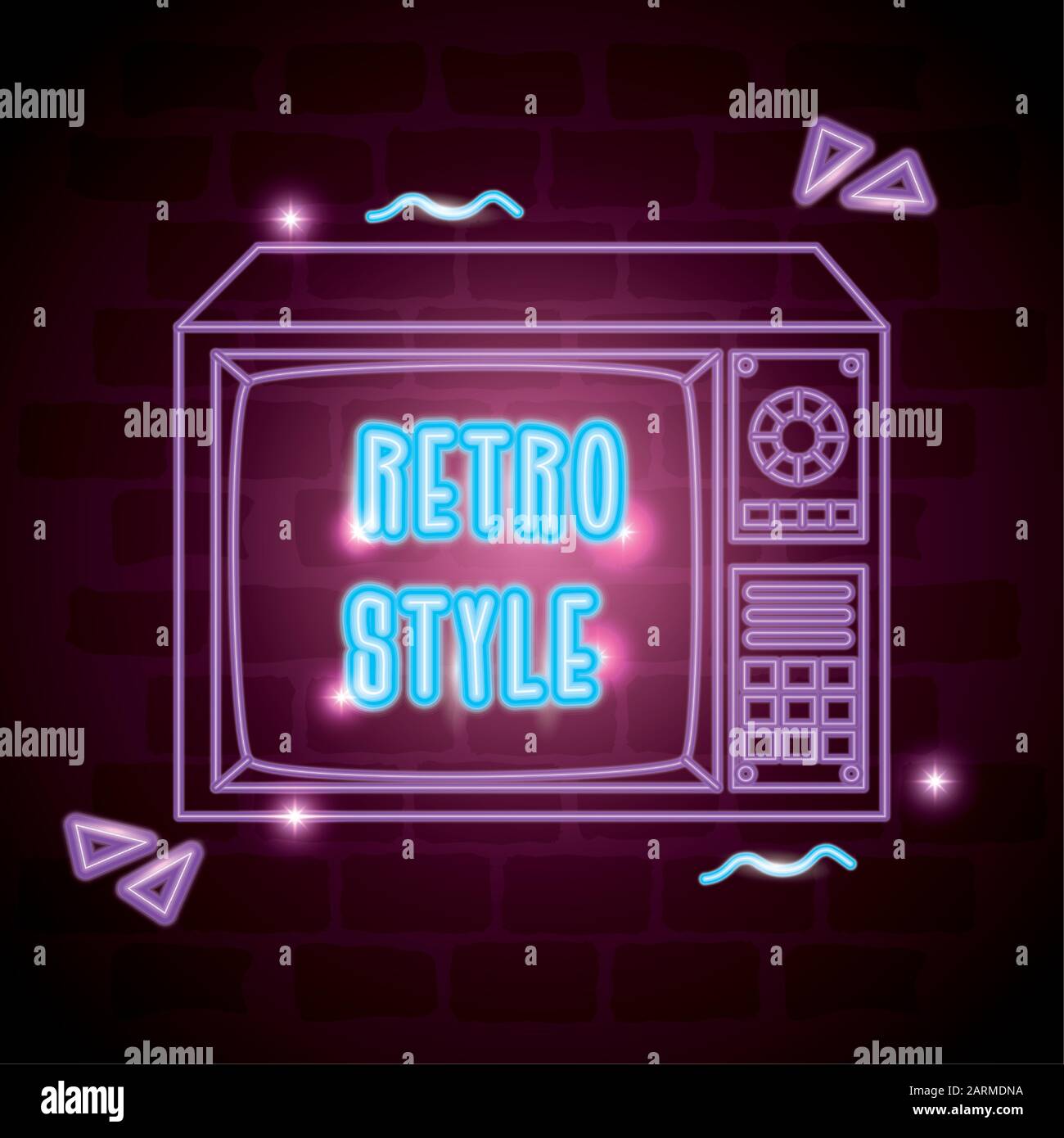 tv nineties retro style neon light Stock Vector Image & Art - Alamy