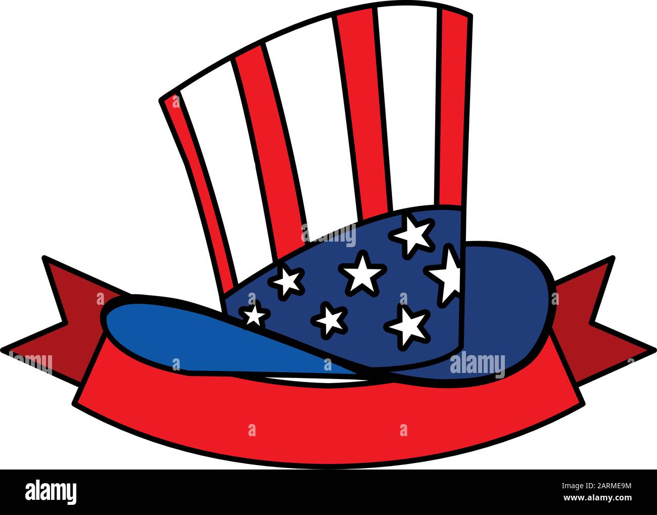 hat in american flag colors on white background vector illustration