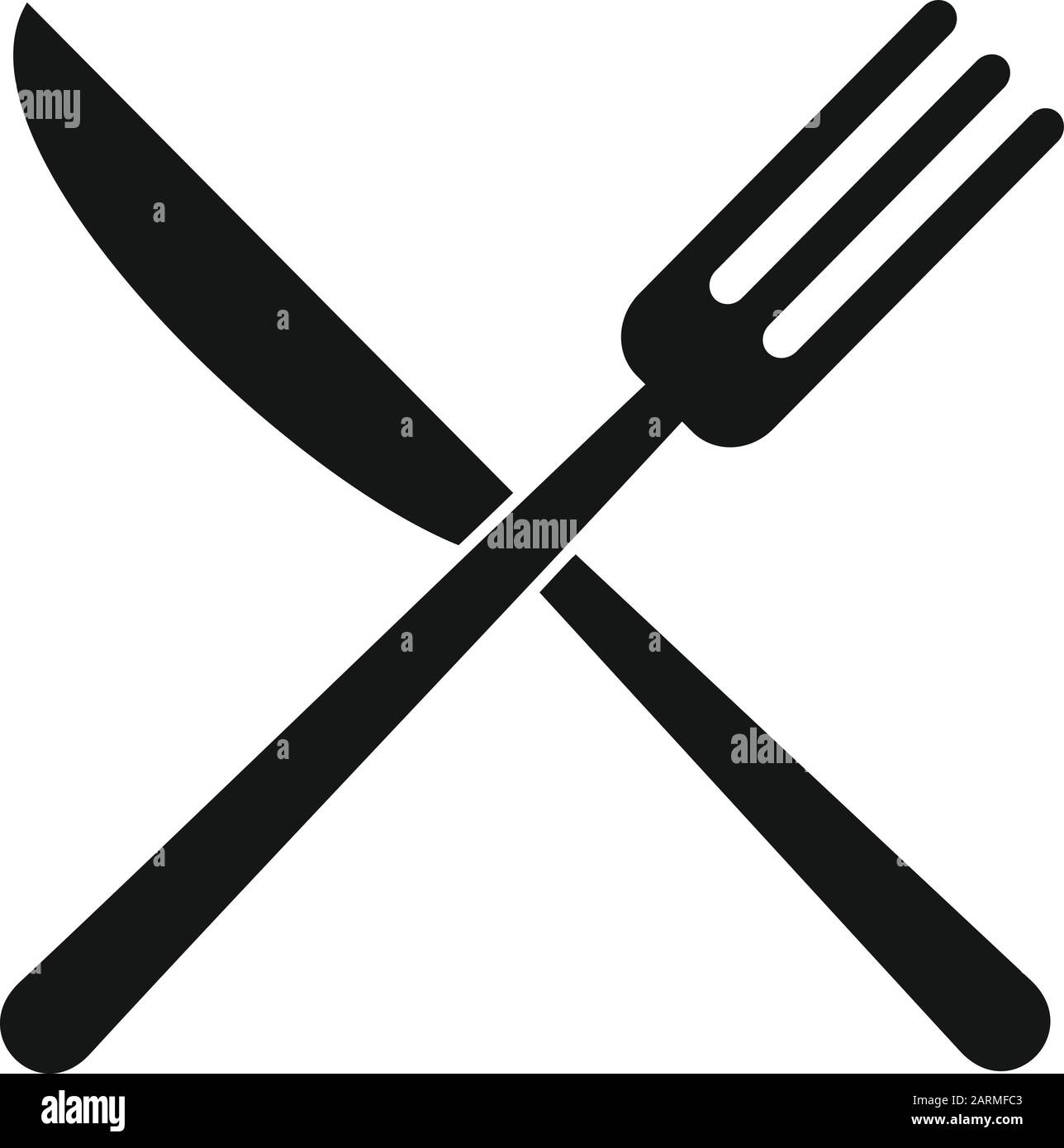 Knife cross fork icon. Simple illustration of knife cross fork vector