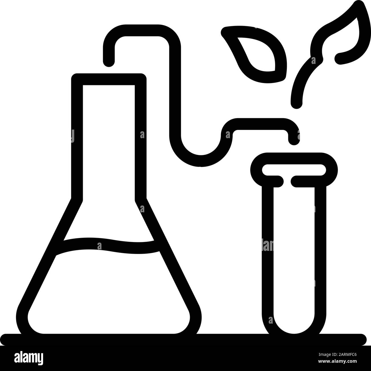 Flask and test tube icon, outline style Stock Vector Image & Art - Alamy
