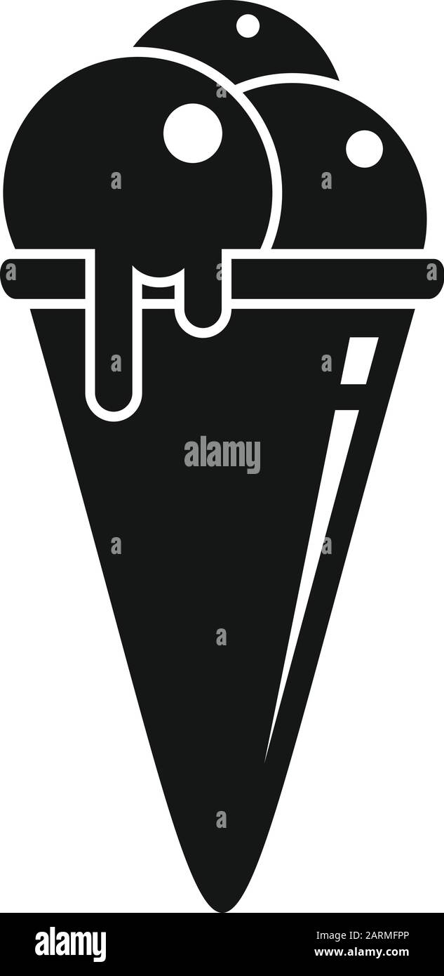 Ice cream cone icon. Simple illustration of ice cream cone vector icon ...