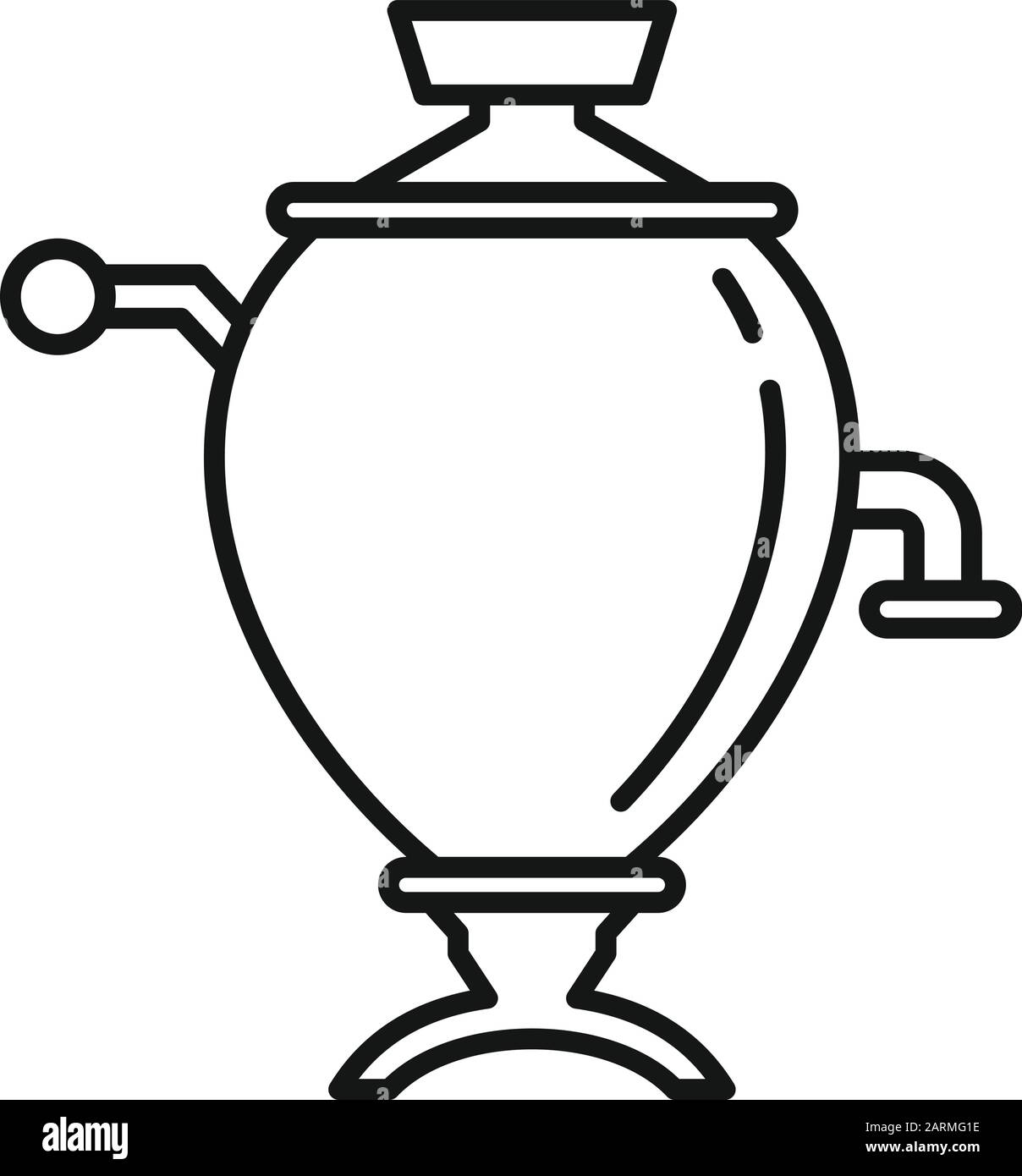 Samovar icon. Outline samovar vector icon for web design isolated on white background Stock Vector