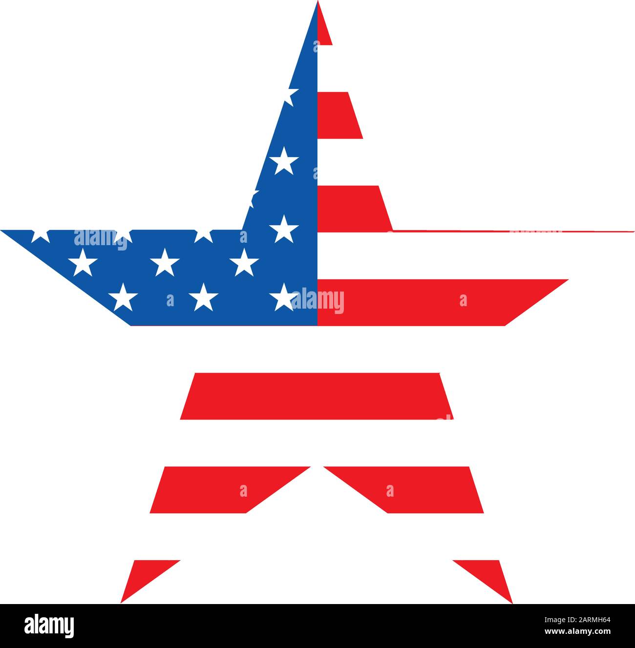 star with american flag on white background vector illustration design ...