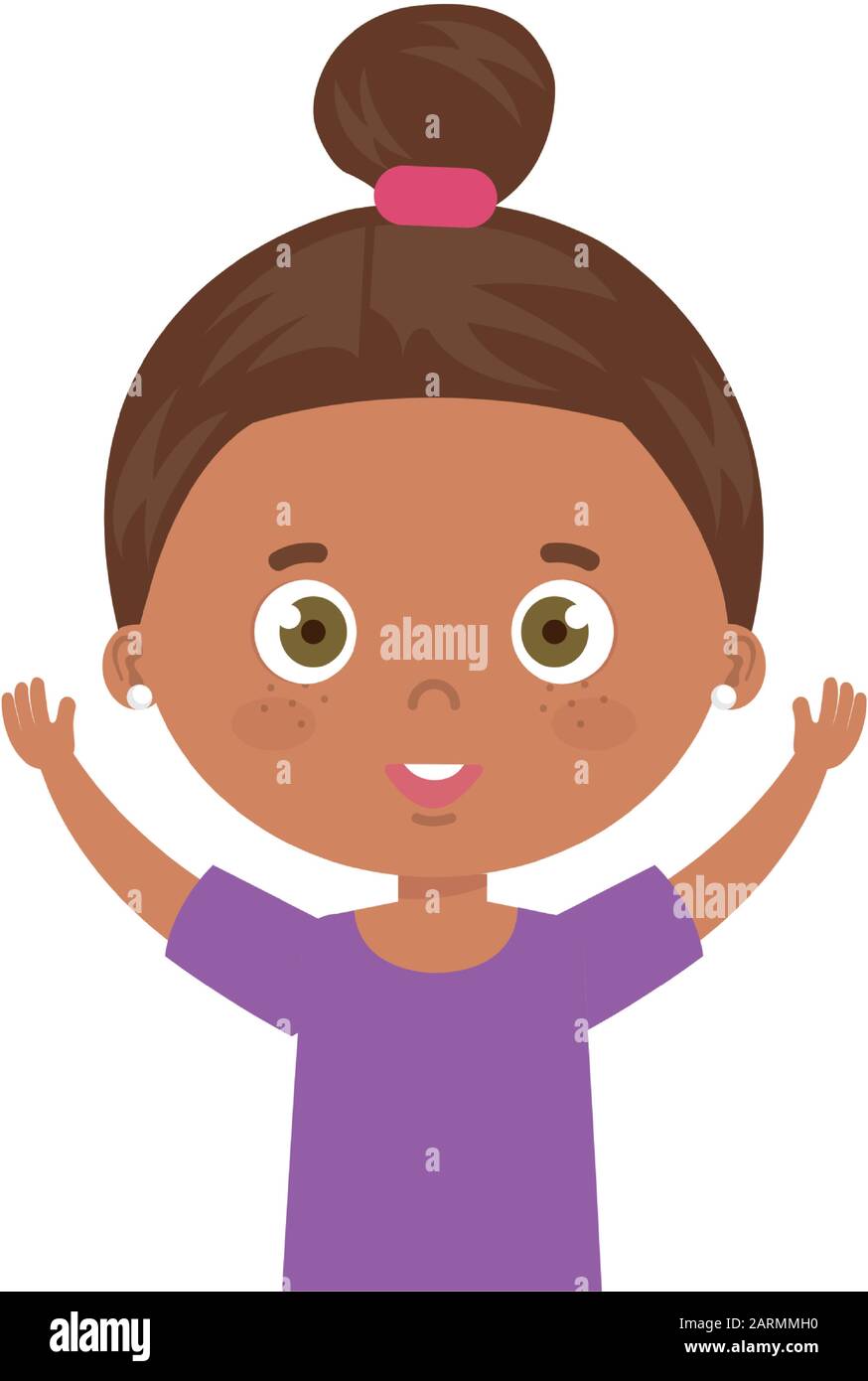 cute little girl afro with hands up Stock Vector Image & Art - Alamy