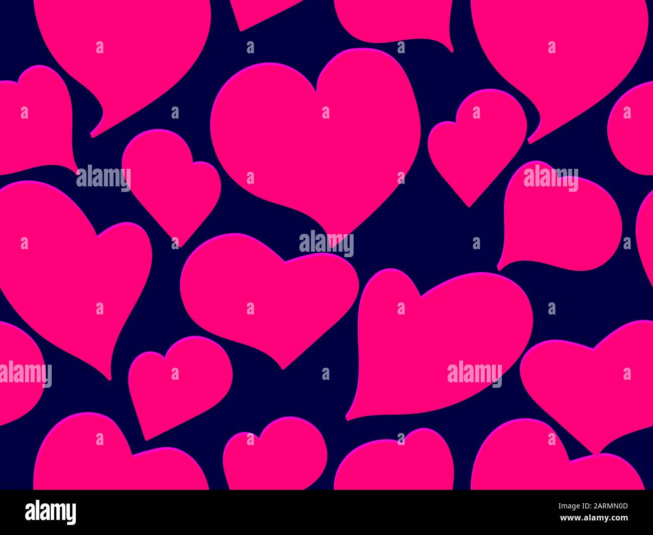 Seamless pattern with hearts for Valentine's day. Pink hearts on a ...