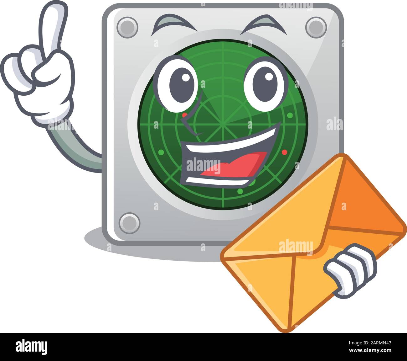Cheerfully radar mascot design with in envelope Stock Vector Image ...