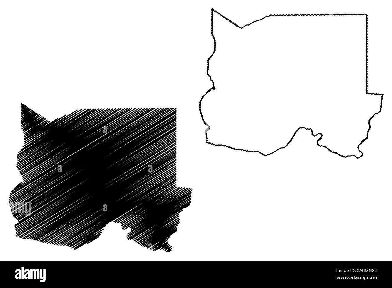 Oshikoto Region (Regions of Namibia, Republic of Namibia) map vector