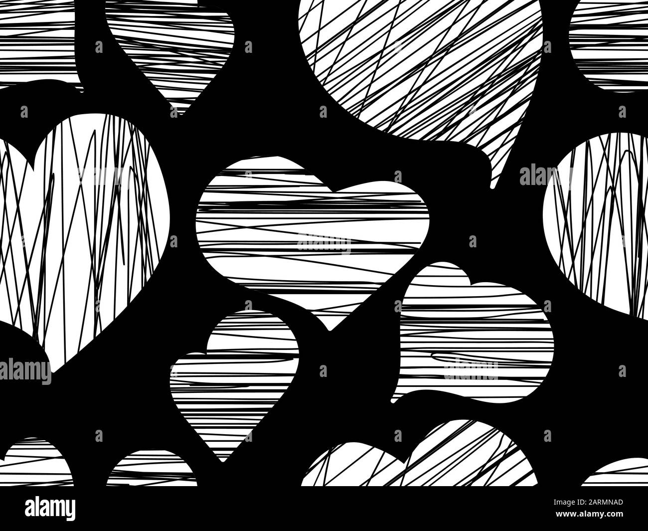 Seamless pattern with hearts for Valentine's day. White hearts on a ...
