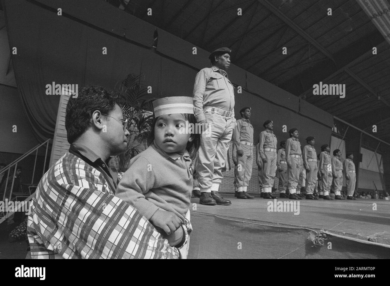 Declaration of Independence of the Republic of the South Moluccas; while lifting the flag Date: April 25, 1986 Location: Indonesia, Indonesia, South Moluccas Keywords: Celebrations Stock Photo